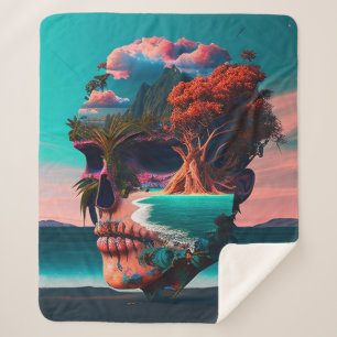 Couverture Sherpa Colored skull