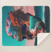 Couverture Sherpa Colored skull (Devant (Horizontal))
