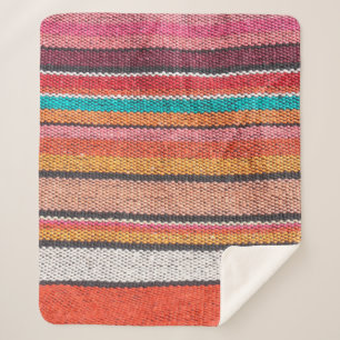 Couverture Sherpa Colorée mexicaine, style péruvien surface de tap