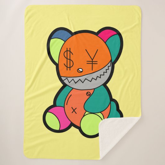 Couverture Sherpa Colorful bear (Devant)