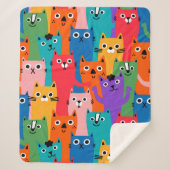 Couverture Sherpa Colorful cats (Devant)