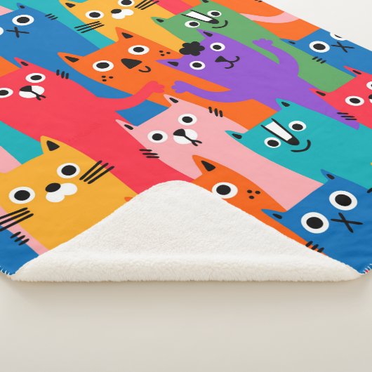 Couverture Sherpa Colorful cats (3/4)