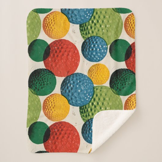 Couverture Sherpa Colorful Golf Ball Pattern (Devant)