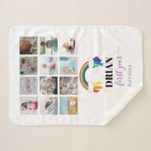 Couverture Sherpa Colorful Rainbow Baby First Year Photo Collage (Devant (Horizontal))
