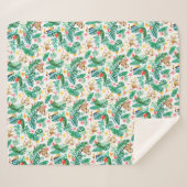 Couverture Sherpa Colorful Tropical Jungle Animaux Motif (Devant (Horizontal))