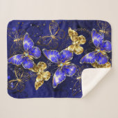 Couverture Sherpa Composition avec papillons Sapphire (Devant (Horizontal))