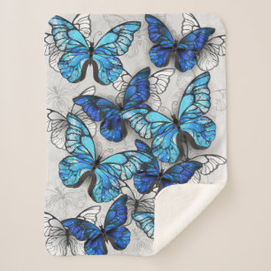 Couverture Sherpa Composition des White and Blue Butterflies