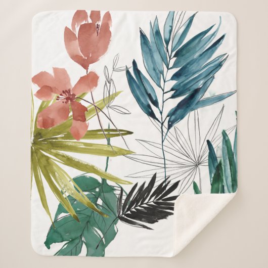 Couverture Sherpa Composition tropicale (Devant)