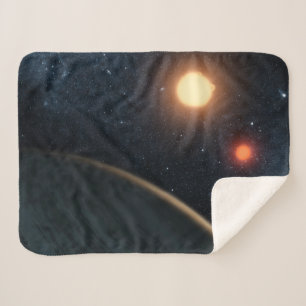 Couverture Sherpa Concept de l'artiste illustrant Kepler-16b.
