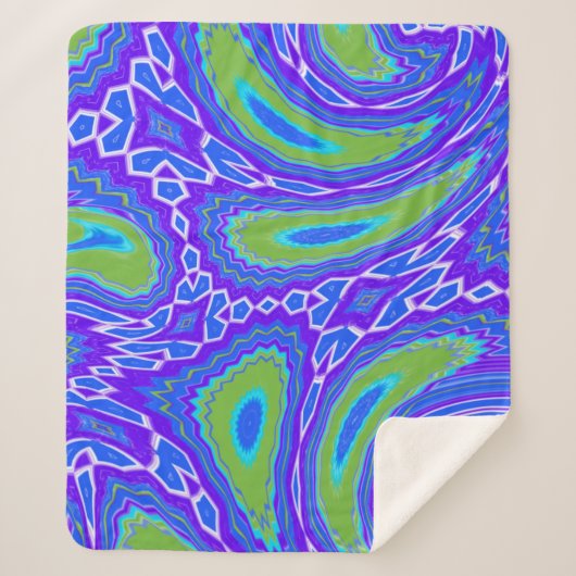 Couverture Sherpa Conception abstraite de paon liquide (Devant)