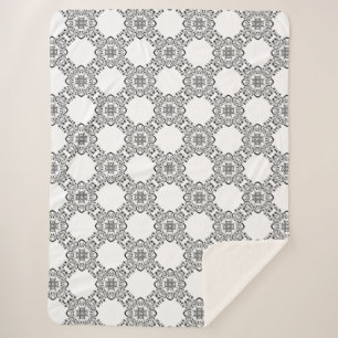 Couverture Sherpa Conception abstraite en noir et blanc