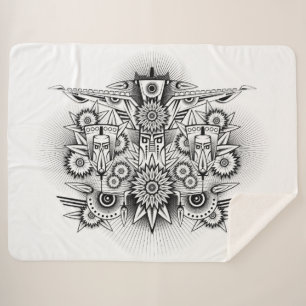 Couverture Sherpa Conception artistique tribale