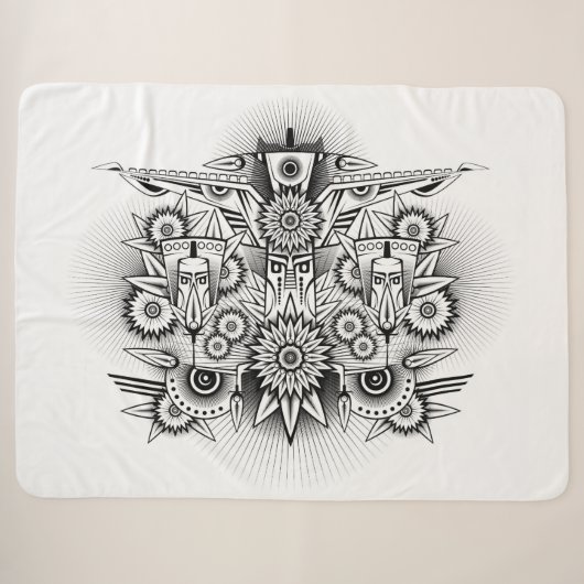 Couverture Sherpa Conception artistique tribale (Devant (Horizontal))