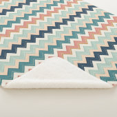 Couverture Sherpa Conception Chevron Moderne Douce Personnalisée (3/4)