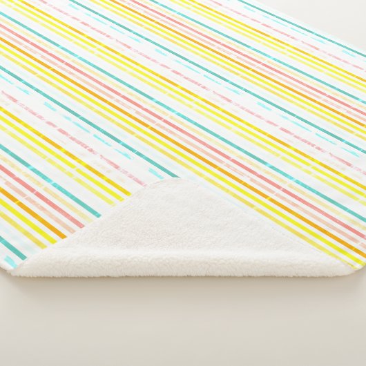 Couverture Sherpa Conception de bandes de couleur claire (3/4)