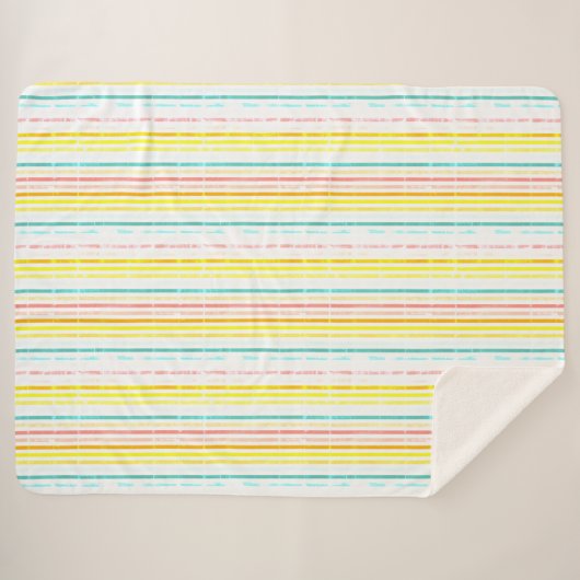 Couverture Sherpa Conception de bandes de couleur claire (Devant (Horizontal))