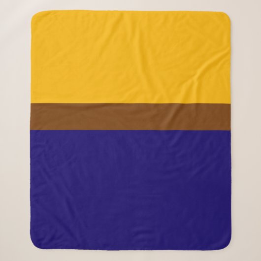 Couverture Sherpa Conception de bloc couleur bleu jaune (Devant)