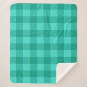Couverture Sherpa Conception de carreaux à carreaux gingham sarcelle