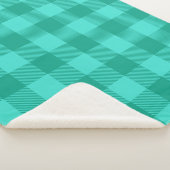 Couverture Sherpa Conception de carreaux à carreaux gingham sarcelle (3/4)