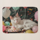 Couverture Sherpa Conception de célébration d'anniversaire de chat a (Devant (Horizontal))