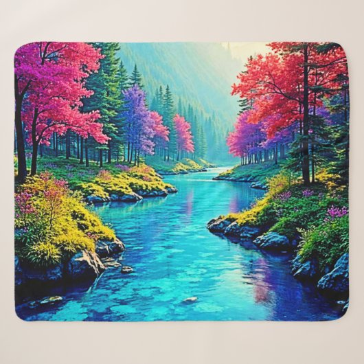 Couverture Sherpa Conception de chemin forestier mystique et rêveur (Devant (Horizontal))