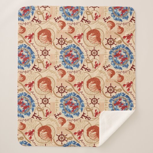 Couverture Sherpa Conception de coeur Crustacé (Devant)