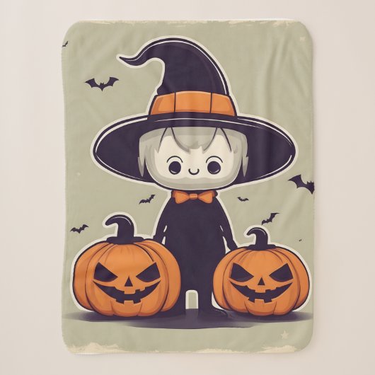 Couverture Sherpa conception de décoration Halloween (Devant)
