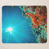 Couverture Sherpa Conception de fantasy de rayon lumineux océanique (Devant (Horizontal))