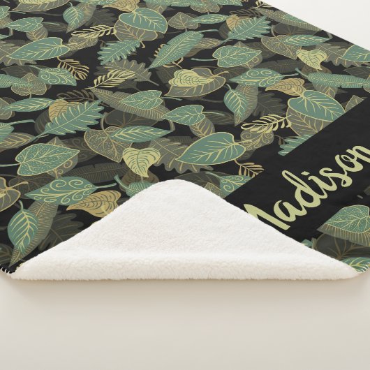 Couverture Sherpa Conception de feuille élégante botanique (3/4)