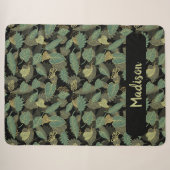 Couverture Sherpa Conception de feuille élégante botanique (Devant (Horizontal))