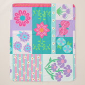 Couverture Sherpa Conception de fleurs vibrantes en fleurs (Devant)