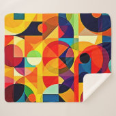 Couverture Sherpa Conception de géométrie de couleur Bauhaus (Devant (Horizontal))