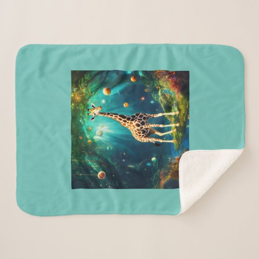 Couverture Sherpa Conception de girafe (Devant (Horizontal))