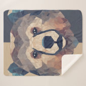 Couverture Sherpa Conception de la tête d'ours basse (Devant (Horizontal))