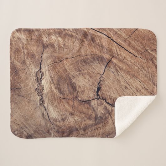 Couverture Sherpa Conception de la texture du grain de bois rustique (Devant (Horizontal))