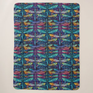 Couverture Sherpa Conception de libellule en verre tendu