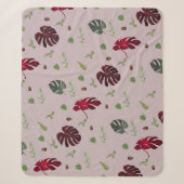 Couverture Sherpa Conception de motif transparent Monstera (Devant)