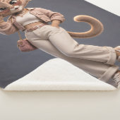 Couverture Sherpa Conception de personnage de chat animé 3D chic et (3/4)