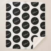 Couverture Sherpa Conception de points Polka Noir & Blanc Rétro-Mode (Devant)