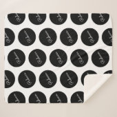 Couverture Sherpa Conception de points Polka Noir & Blanc Rétro-Mode (Devant (Horizontal))