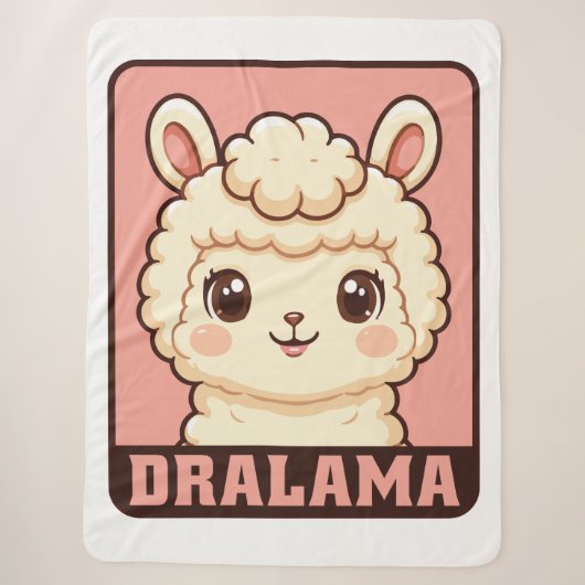 Couverture Sherpa Conception d'illustration de lama mignon (Devant)