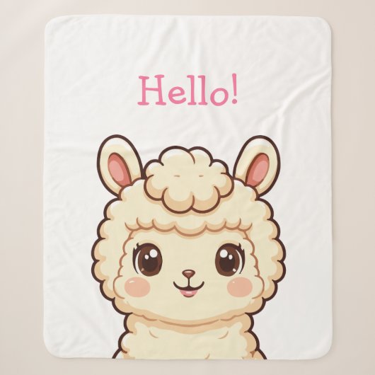 Couverture Sherpa Conception d'illustration de lama mignon (Devant)