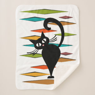 Couverture Sherpa Conception du chat noir du milieu du siècle