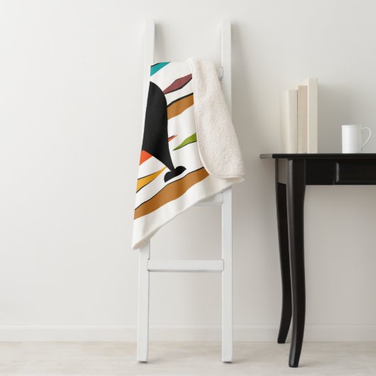 Couverture Sherpa Conception du chat noir du milieu du siècle (En situation)