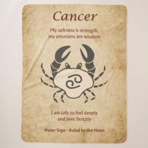 Couverture Sherpa Conception du zodiaque Cancer avec affirmations in
