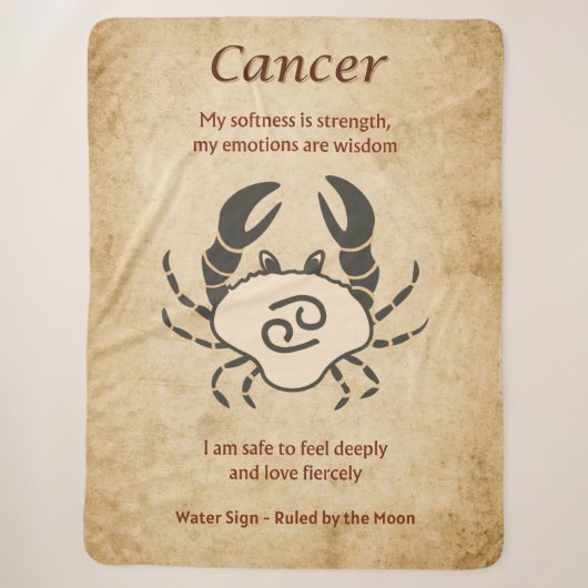 Couverture Sherpa Conception du zodiaque Cancer avec affirmations in (Devant)