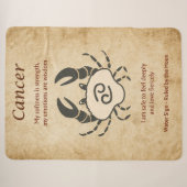 Couverture Sherpa Conception du zodiaque Cancer avec affirmations in (Devant (Horizontal))