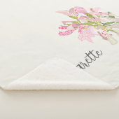 Couverture Sherpa Conception florale d'orchidée rose – Art botanique (3/4)