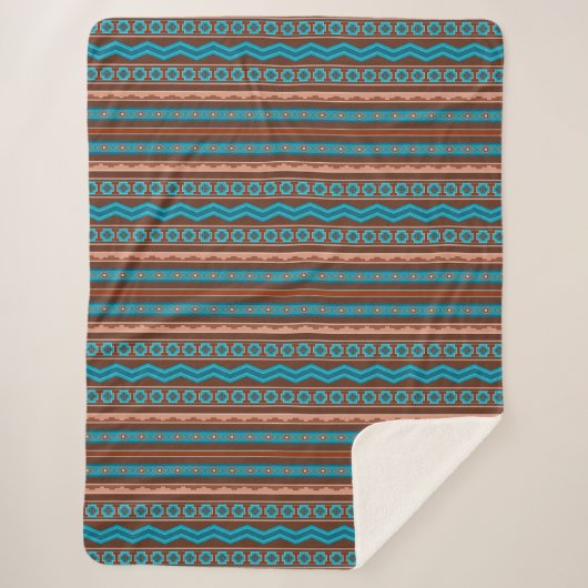 Couverture Sherpa Conception géométrique de style sud-ouest Cameron (Devant)