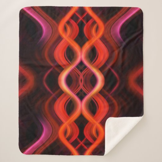 Couverture Sherpa Conception géométrique des lignes ondulées rouges. (Devant)